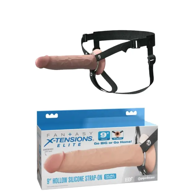 strap on silicon hollow 24 cm dual density cu ham reglabil