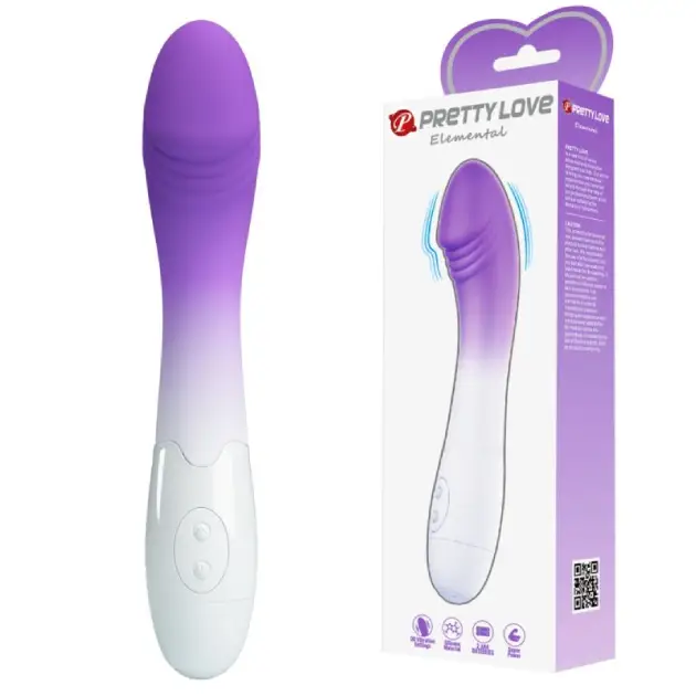 Vibrator punct G Pretty Love Elemental mov alb 19cm 30 moduri vibratii silicon