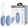 Ou vibrator Pretty Love Jessica albastru telecomanda 12 moduri vibratie 7.2 cm reincarcabil striatii silicon