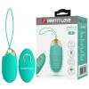 Ou vibrator silicon Pretty Love Jessica verde telecomanda 12 moduri vibratie 7.2 cm reincarcabil striatii
