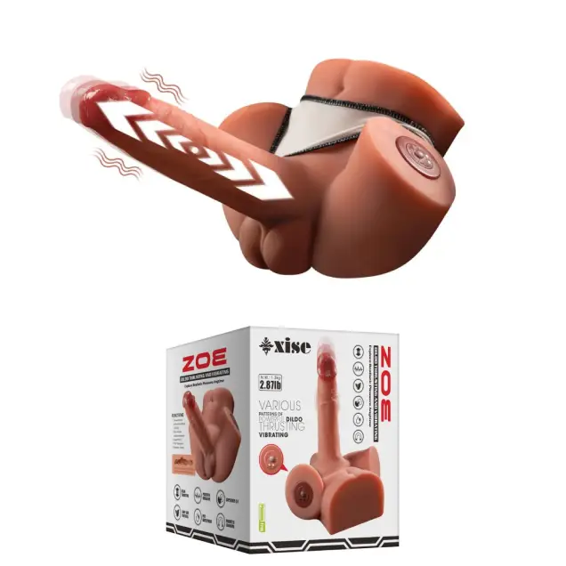 Torso realist masculin Zoe Xise cu penis automat thrusting si vibratii, fese si anus realist, material moale tip piele, reincarcabil, 1.85kg