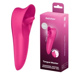 Stimulator Clitoral Satisfyer Tongue Master, 9 Moduri Lingere si 9 Vibratii, Silicon, USB, Fucsia, 14.4 cm