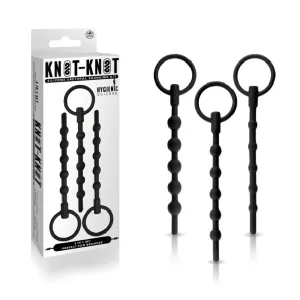 Dilatator Uretral NMC Knot-Knot cu Bile Progresive, Silicon Premium, Flexibil, Waterproof, Negru, 11.4 cm