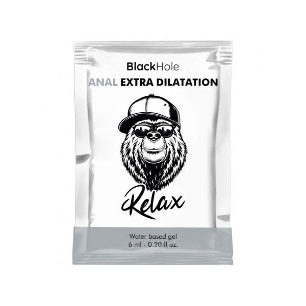 Lubrifiant anal cu efect relaxant Black Hole pe baza de apa, doza unica de 6 ml