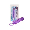 Manson pentru penis Samurai mov din TPR, cu textura cu perle si cili, 14.5 cm