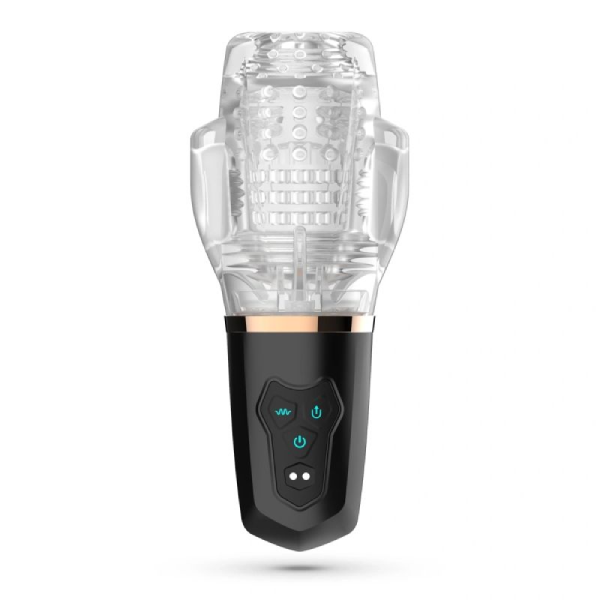Masturbator cu suctiune si vibratii Crushious Quasar din TPE, cu cupa detasabila, USB
