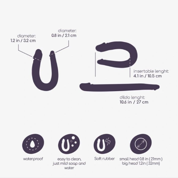 Dildo Dublu cu Doua Capete, Vene Realiste, PVC Flexibil, pentru Stimulare Vaginala si Anala, Roz, 27 cm (3)