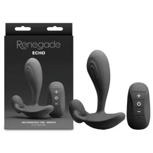 Vibrator Prostata si Perineu NS Toys Renegade Echo, 10 Moduri, Telecomanda, Silicon, Reincarcabil, IPX7, 11 cm