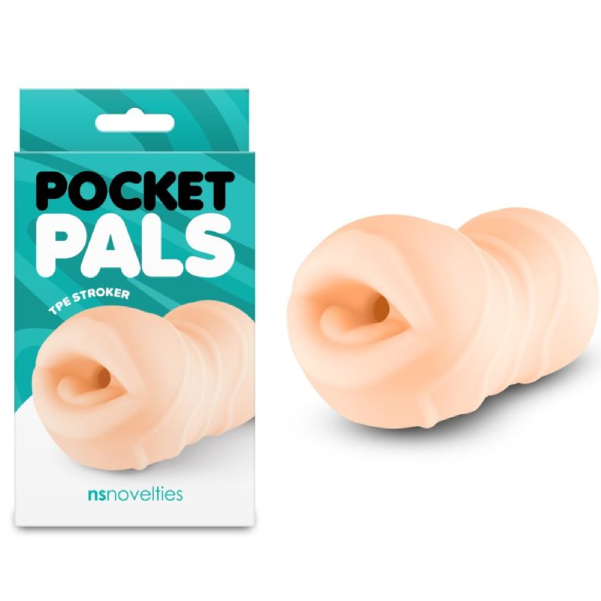 Masturbator compact tip gura NS Toys Pocket Pals din TPE natural, format de buzunar