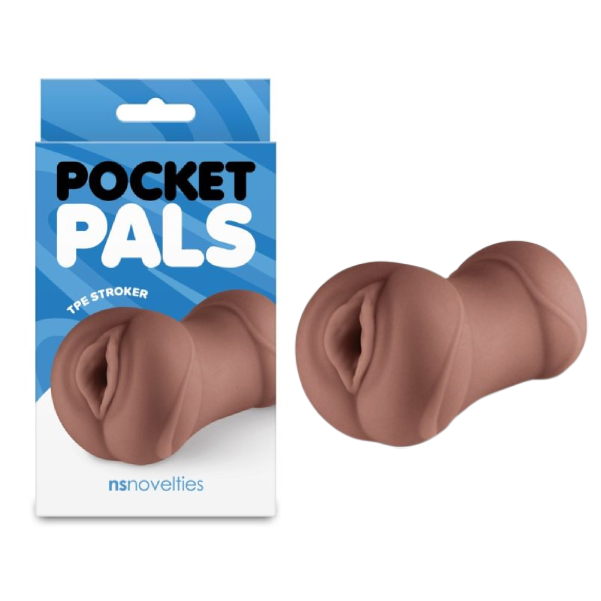 Masturbator compact tip vagin NS Toys Pocket Pals din TPE maro, format de buzunar