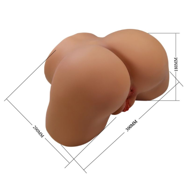 Masturbator Torso Compact Crazy Bull Sophia cu Vibratii si Suctiune, 10 Vibratii + 5 Suctiuni, TPE 7 kg, Reincarcabil, Ten Inchis, 30 cm (2)