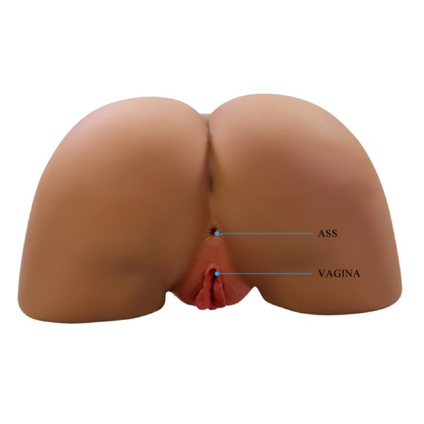 Masturbator Torso Compact Crazy Bull Sophia cu Vibratii si Suctiune, 10 Vibratii + 5 Suctiuni, TPE 7 kg, Reincarcabil, Ten Inchis, 30 cm (3)