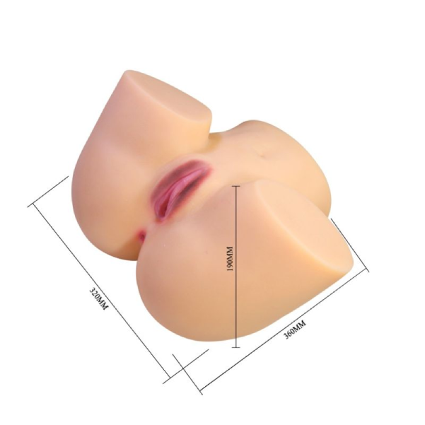 Masturbator Torso Realist Crazy Bull Liora, TPR, Waterproof, Dimensiuni Mari, Natural, 36 cm (3)