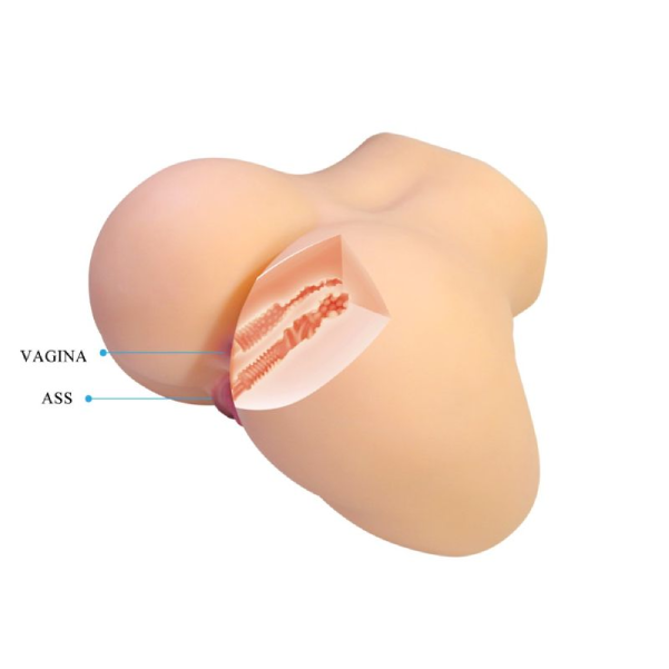 Masturbator Torso Realist Crazy Bull Liora, TPR, Waterproof, Dimensiuni Mari, Natural, 36 cm (4)