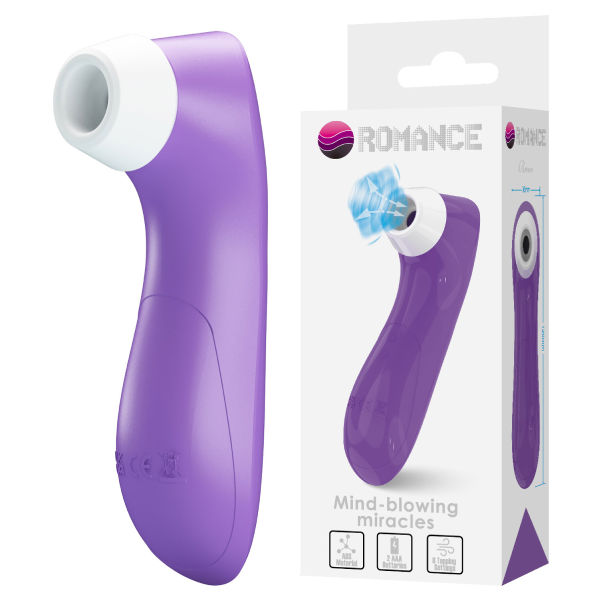 Stimulator clitoris cu unde de presiune Romance mov, compact si silentios, 12.6 cm