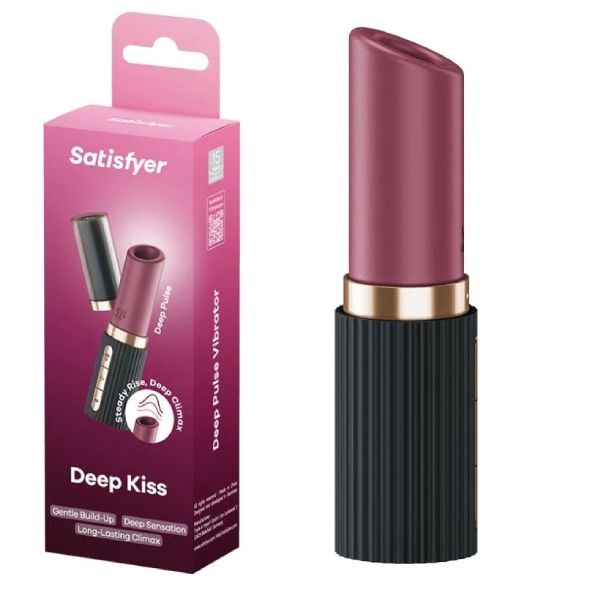 Vibrator ruj Satisfyer cu unde de presiune, format discret, membrana reglabila, silicon