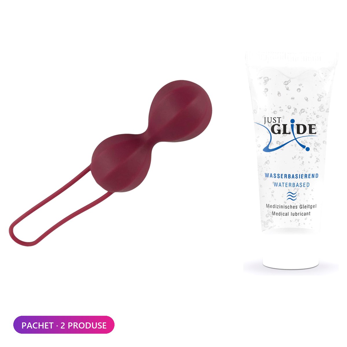 Pachet bile vaginale Love Ball Duo și lubrifiant Pachet bile vaginale Love Ball Duo și lubrifiant