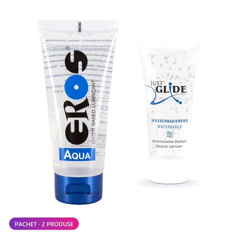 Pachet lubrifiere: Eros Aqua 100 ml și Just Glide 20 ml